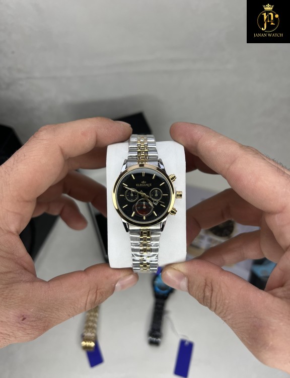 ساعت زنانه طرح سه موتوره موتور ژاپن رنگ ثابت مارک الگانس