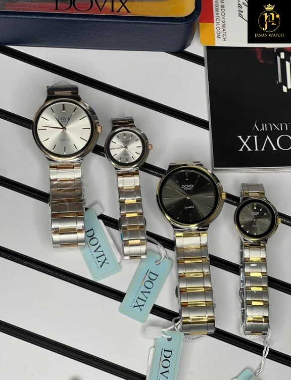 ست ساعت زنانه مردانه اورجینال صفحه گرد برند معروف المانی داویکس ⌚️Dovix luxury original    Model: DVL24039.7s