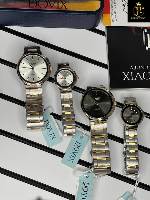 ست ساعت زنانه مردانه اورجینال صفحه گرد برند معروف المانی داویکس ⌚️Dovix luxury original    Model: DVL24039.7s